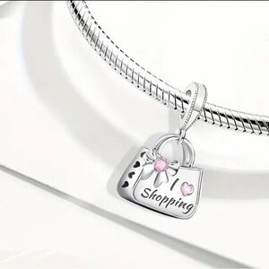I Love Shopping Bracelet Charm For Pandora Bracelets & The Like-NEW
